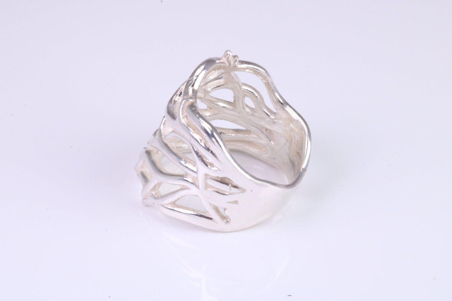 Tree Branch ring, solid silver with high polished finish, Abstract ring made from solid cast Silver