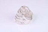 Tree Branch ring, solid silver with high polished finish, Abstract ring made from solid cast Silver
