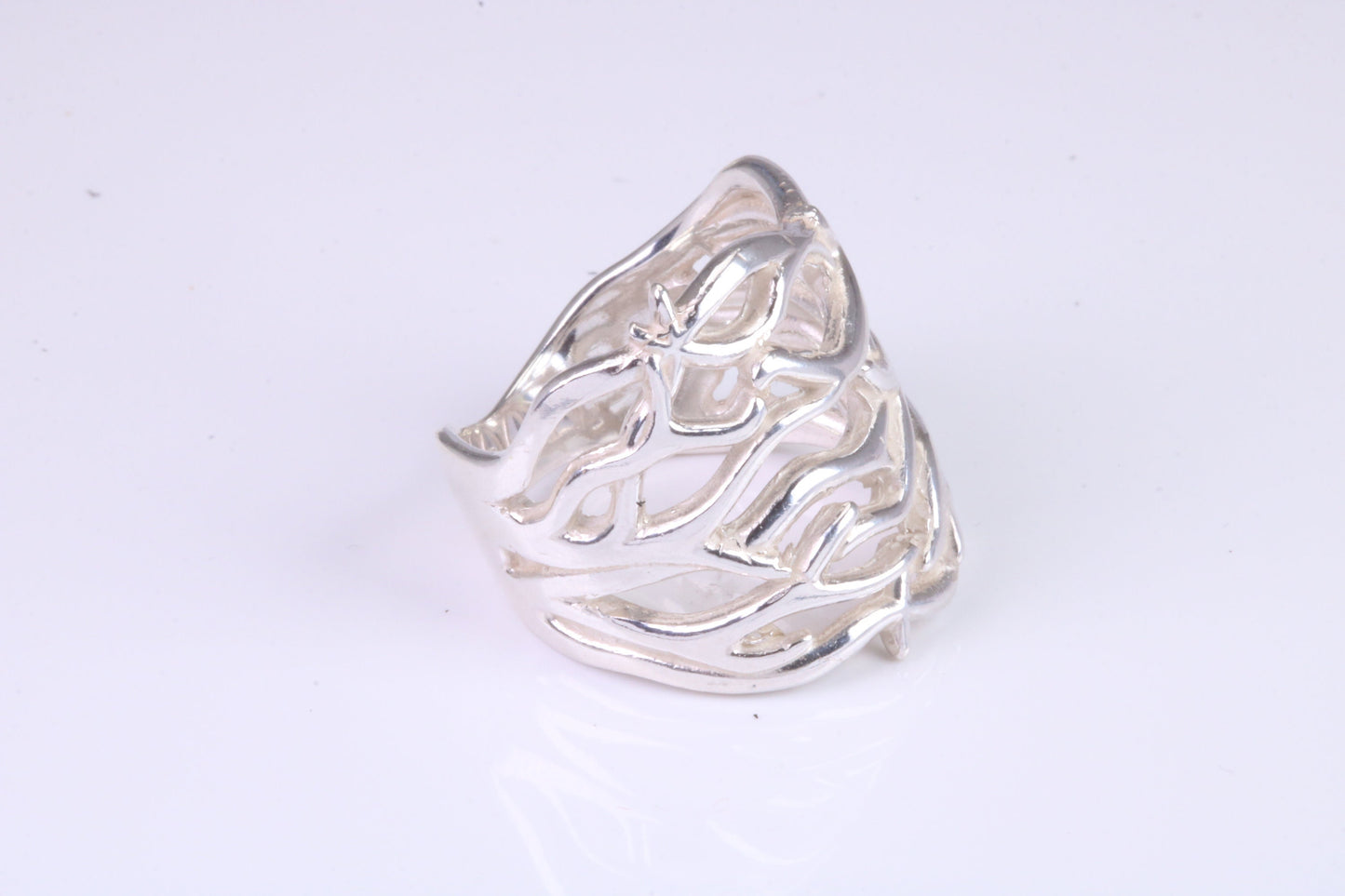 Tree Branch ring, solid silver with high polished finish, Abstract ring made from solid cast Silver