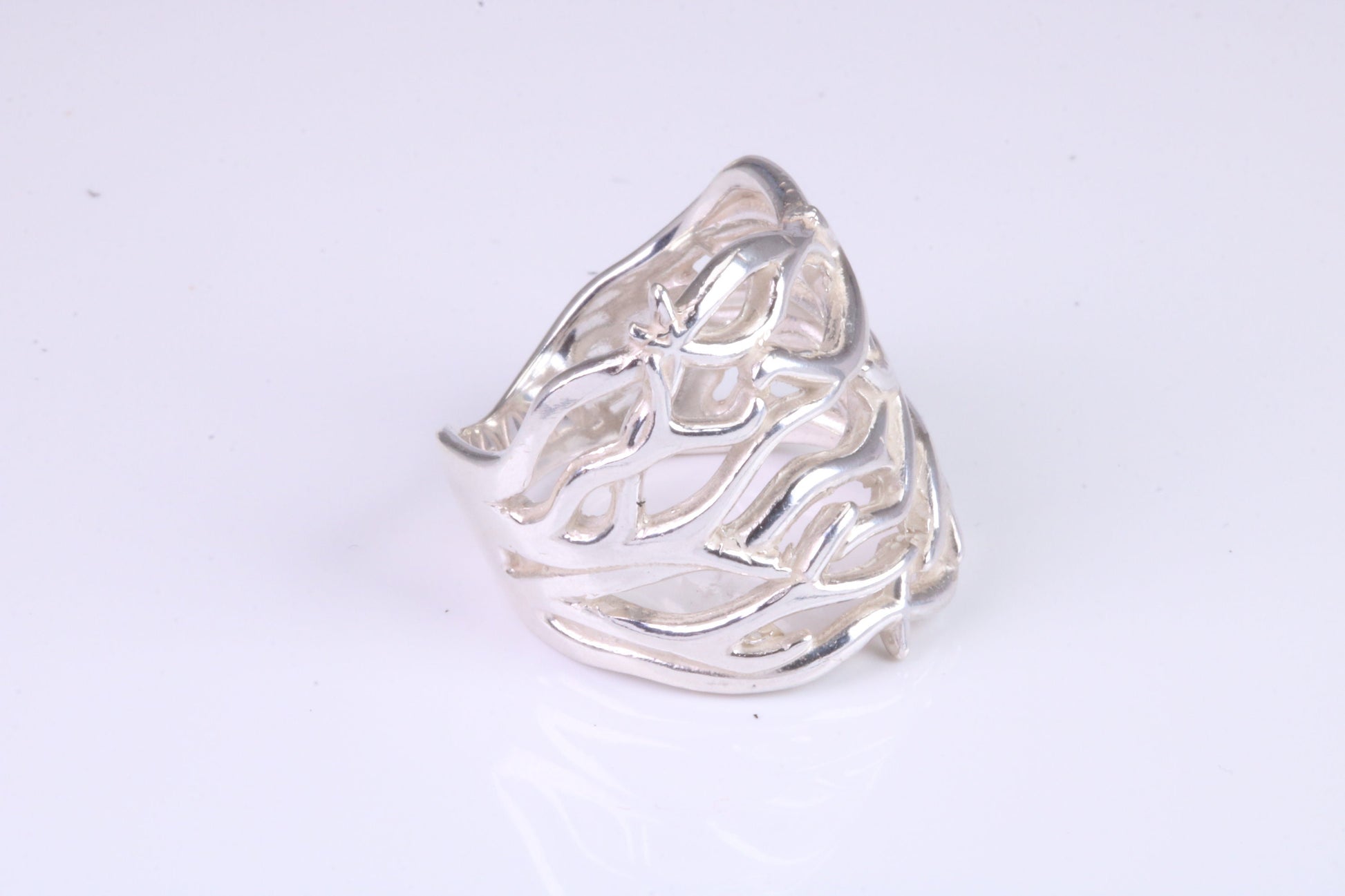 Tree Branch ring, solid silver with high polished finish, Abstract ring made from solid cast Silver