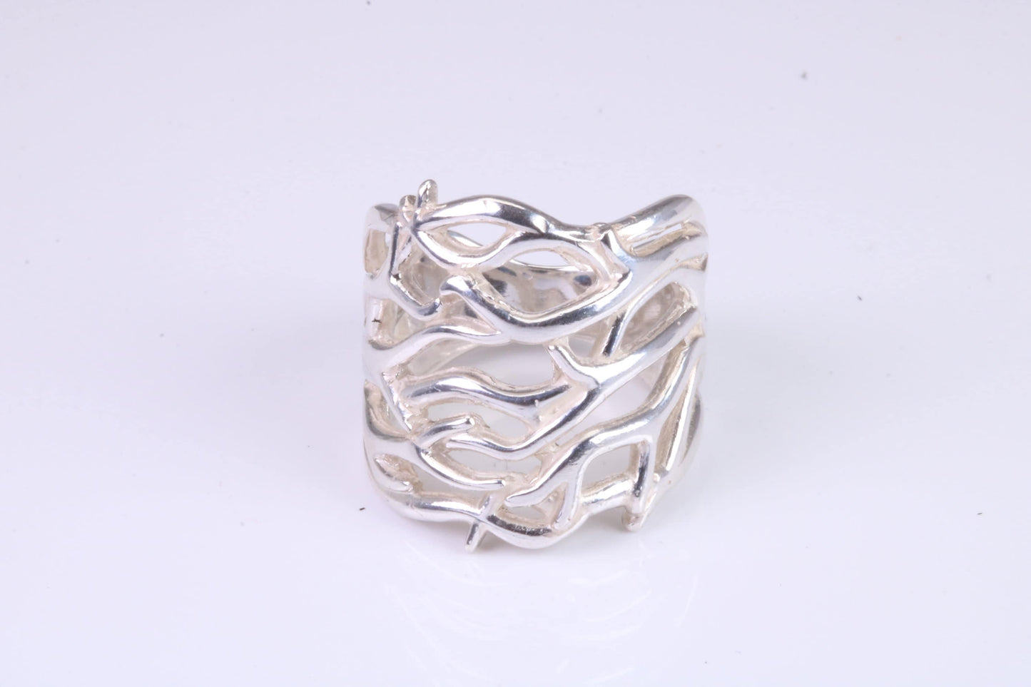 Tree Branch ring, solid silver with high polished finish, Abstract ring made from solid cast Silver
