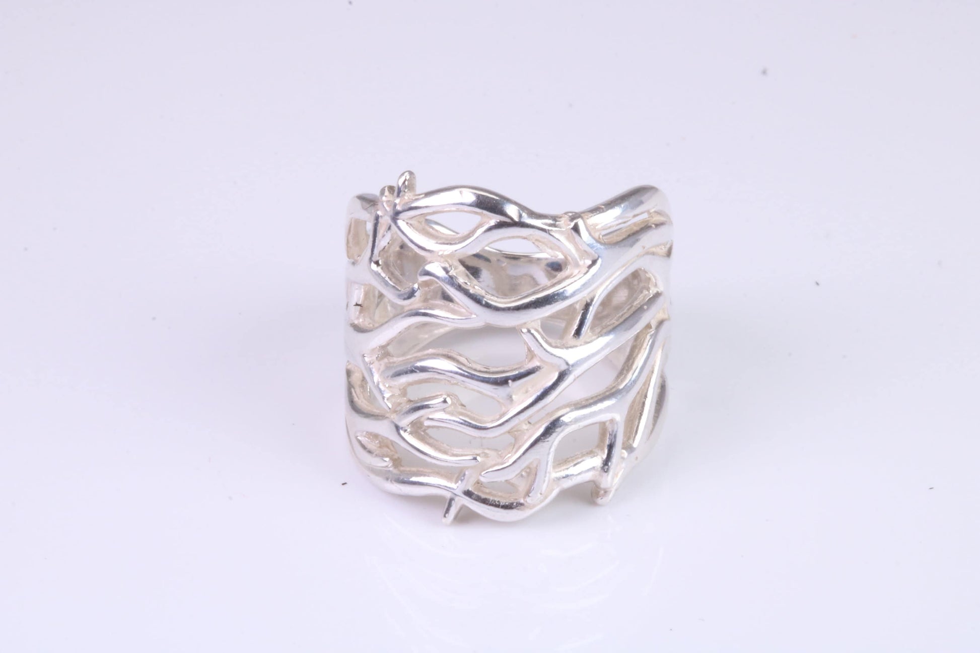 Tree Branch ring, solid silver with high polished finish, Abstract ring made from solid cast Silver
