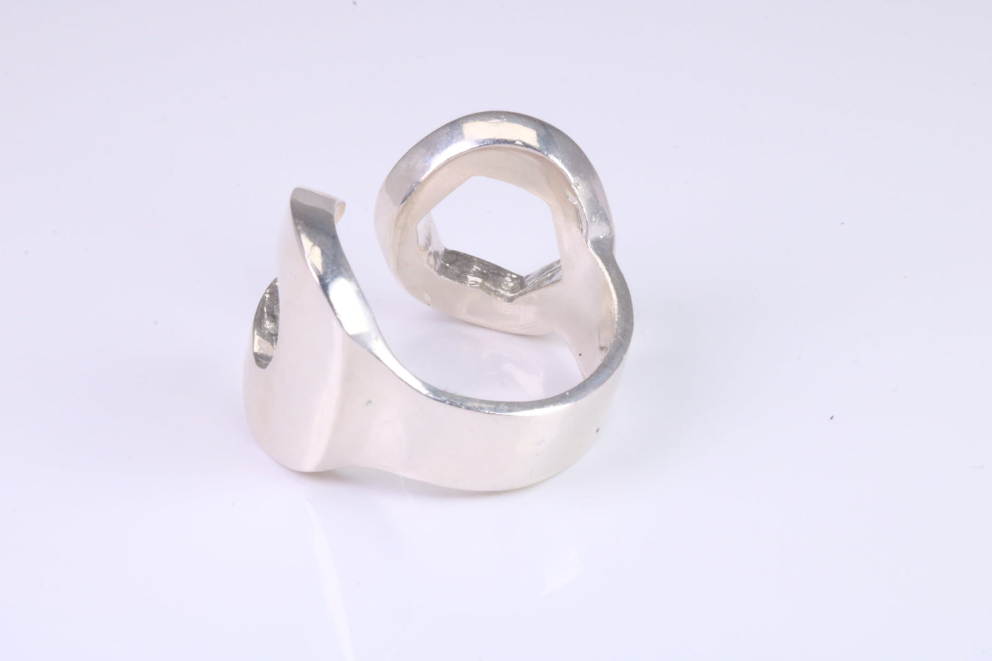 Very large and very very heavy Spanner ring, made from solid cast silver, British hallmarked