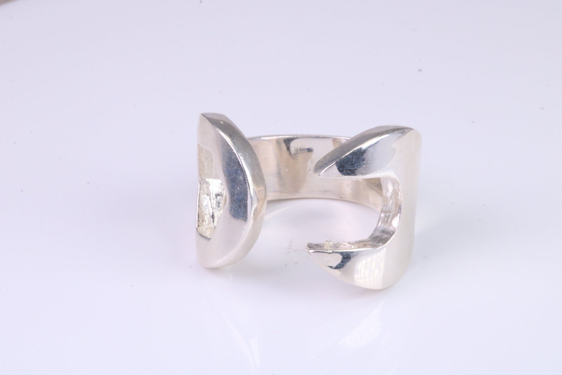 Very large and very very heavy Spanner ring, made from solid cast silver, British hallmarked