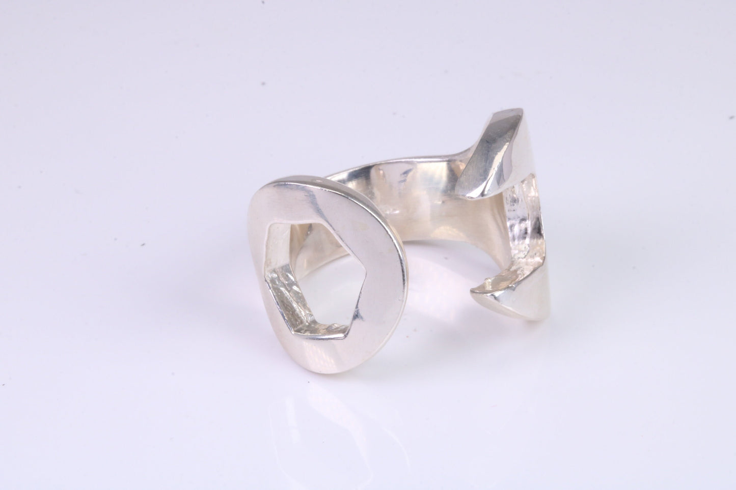 Very large and very very heavy Spanner ring, made from solid cast silver, British hallmarked
