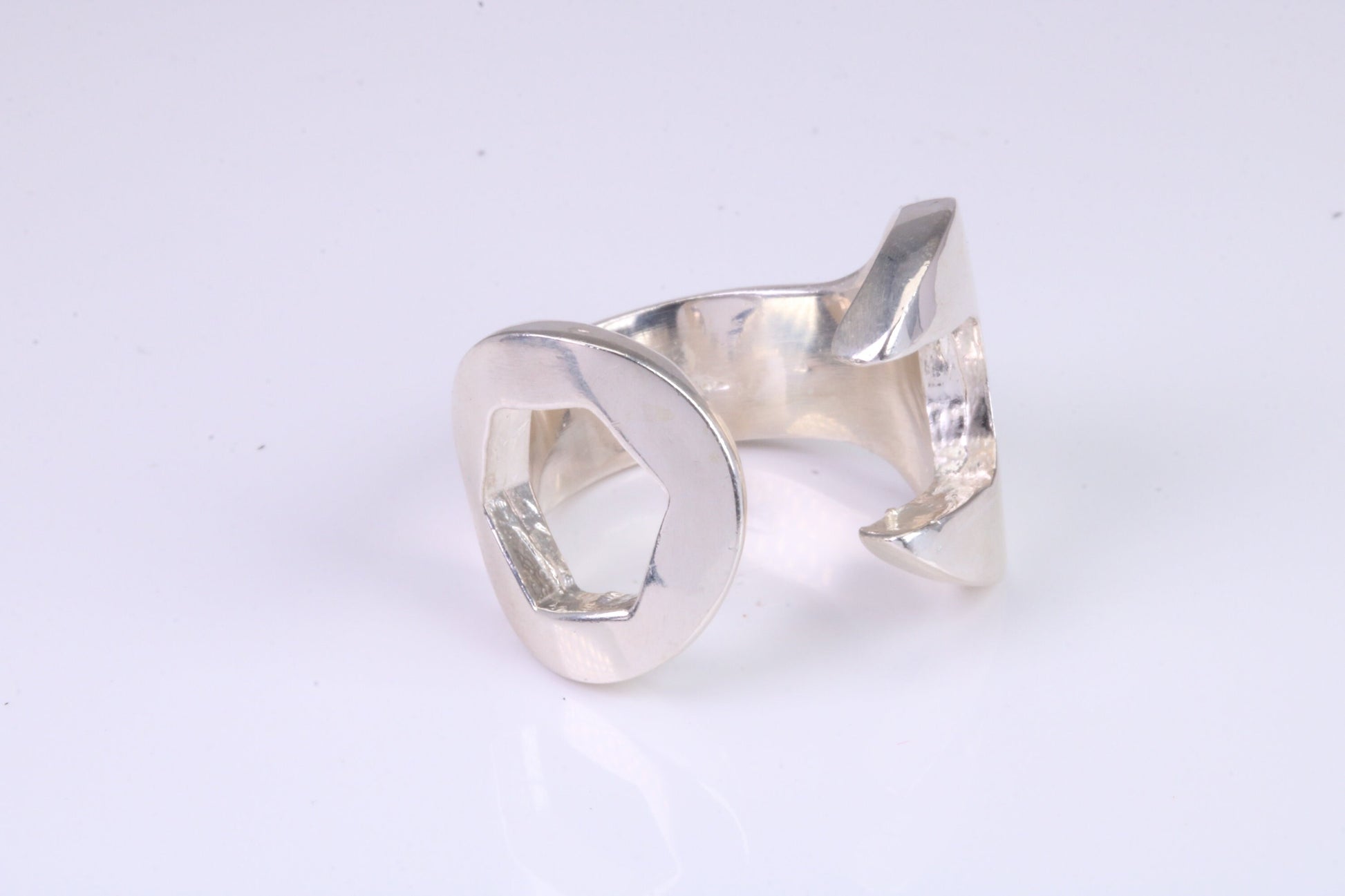 Very large and very very heavy Spanner ring, made from solid cast silver, British hallmarked