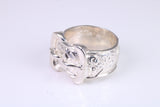 Very large and very very heavy Buckle ring, made from solid cast silver, British Hallmarked