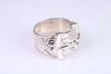 Very large and very very heavy Buckle ring, made from solid cast silver, British Hallmarked