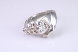 Very large and very heavy fist ring set with diamond white top grade cubic zirconia's, made from solid cast Silver , British Hallmarked