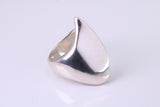 Large Abstract ring, made from solid cast sterling silver, very smooth and fluid lines with high polished finish