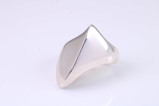 Large Abstract ring, made from solid cast sterling silver, very smooth and fluid lines with high polished finish