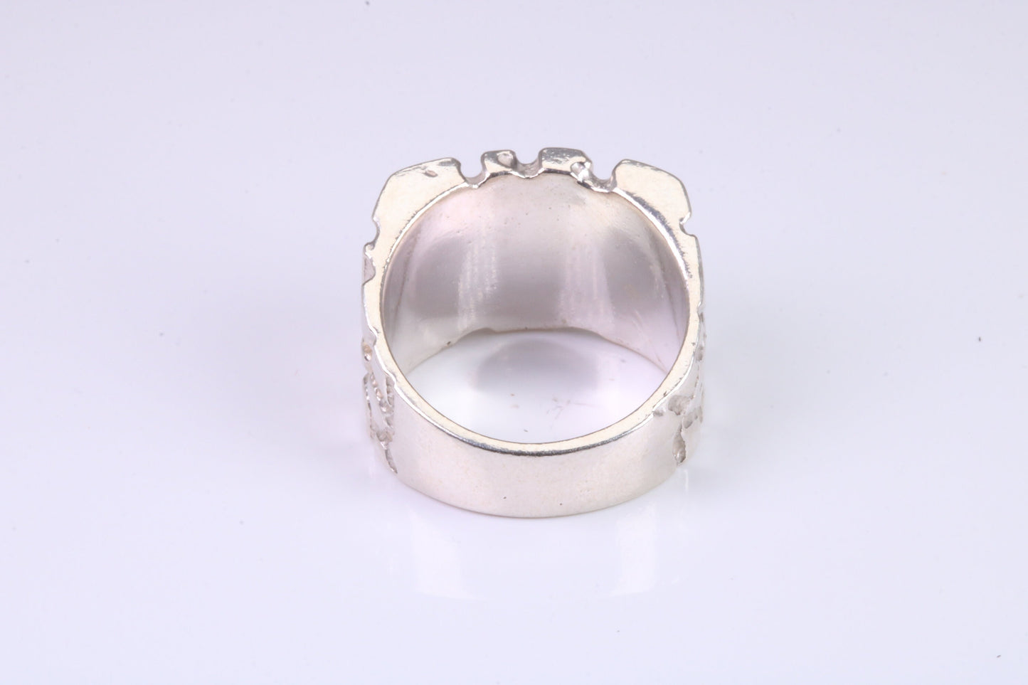 Large Abstract ring, solid cast silver with high polished finish, British Hallmarked