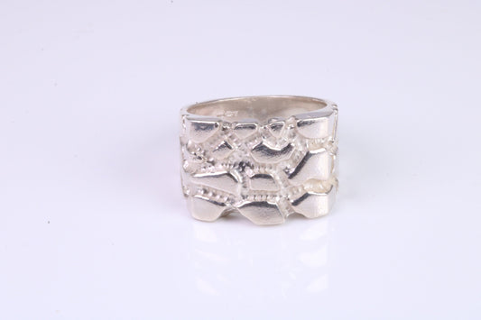 Large Abstract ring, solid cast silver with high polished finish, British Hallmarked