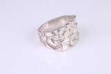 Large Abstract ring, solid cast silver with high polished finish, British Hallmarked