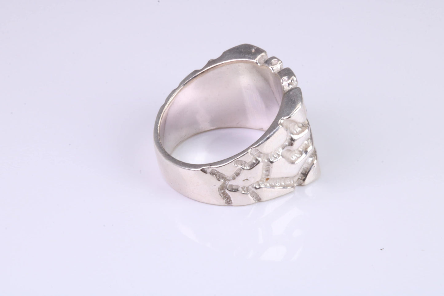 Large Abstract ring, solid cast silver with high polished finish, British Hallmarked