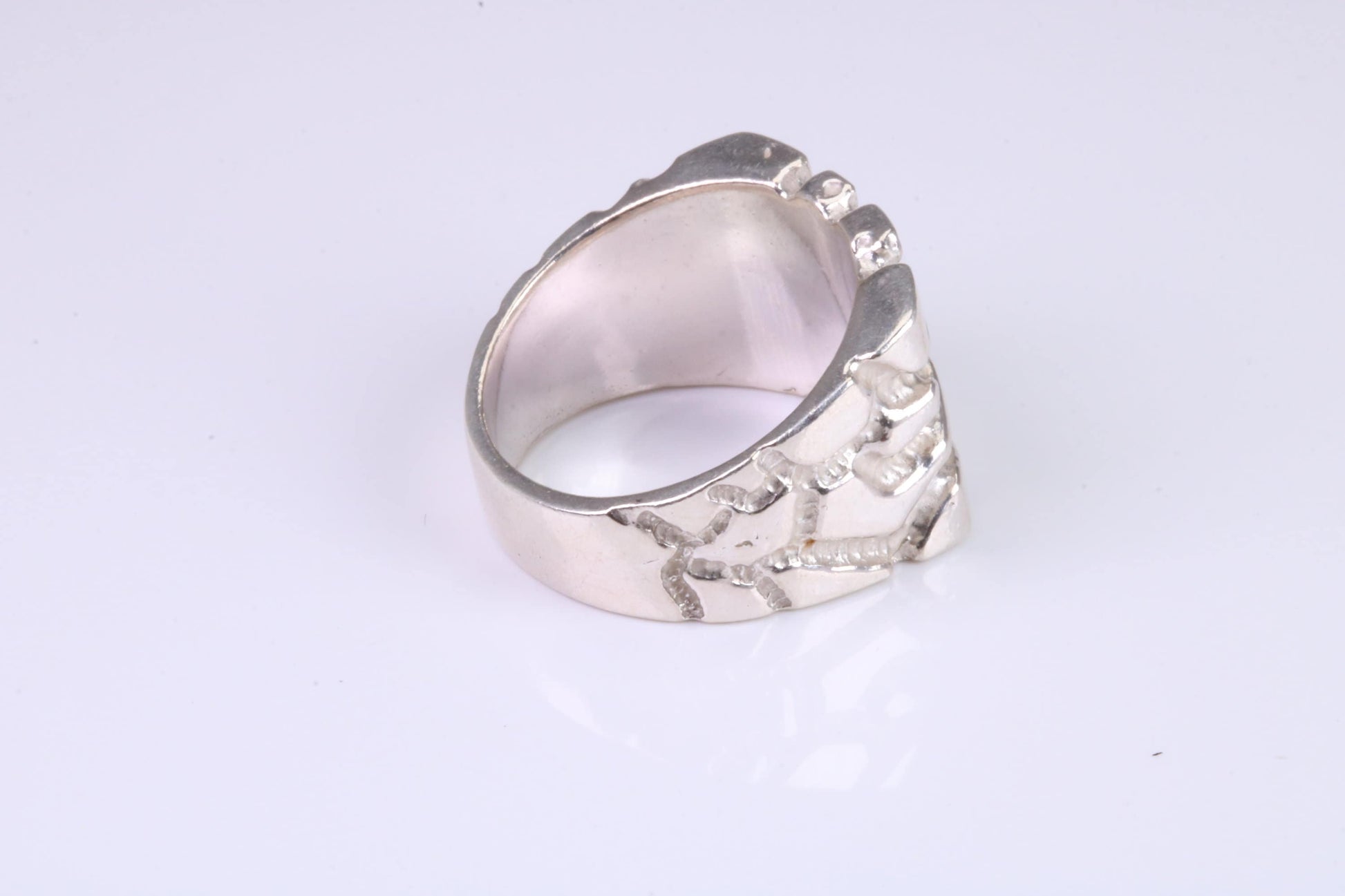 Large Abstract ring, solid cast silver with high polished finish, British Hallmarked