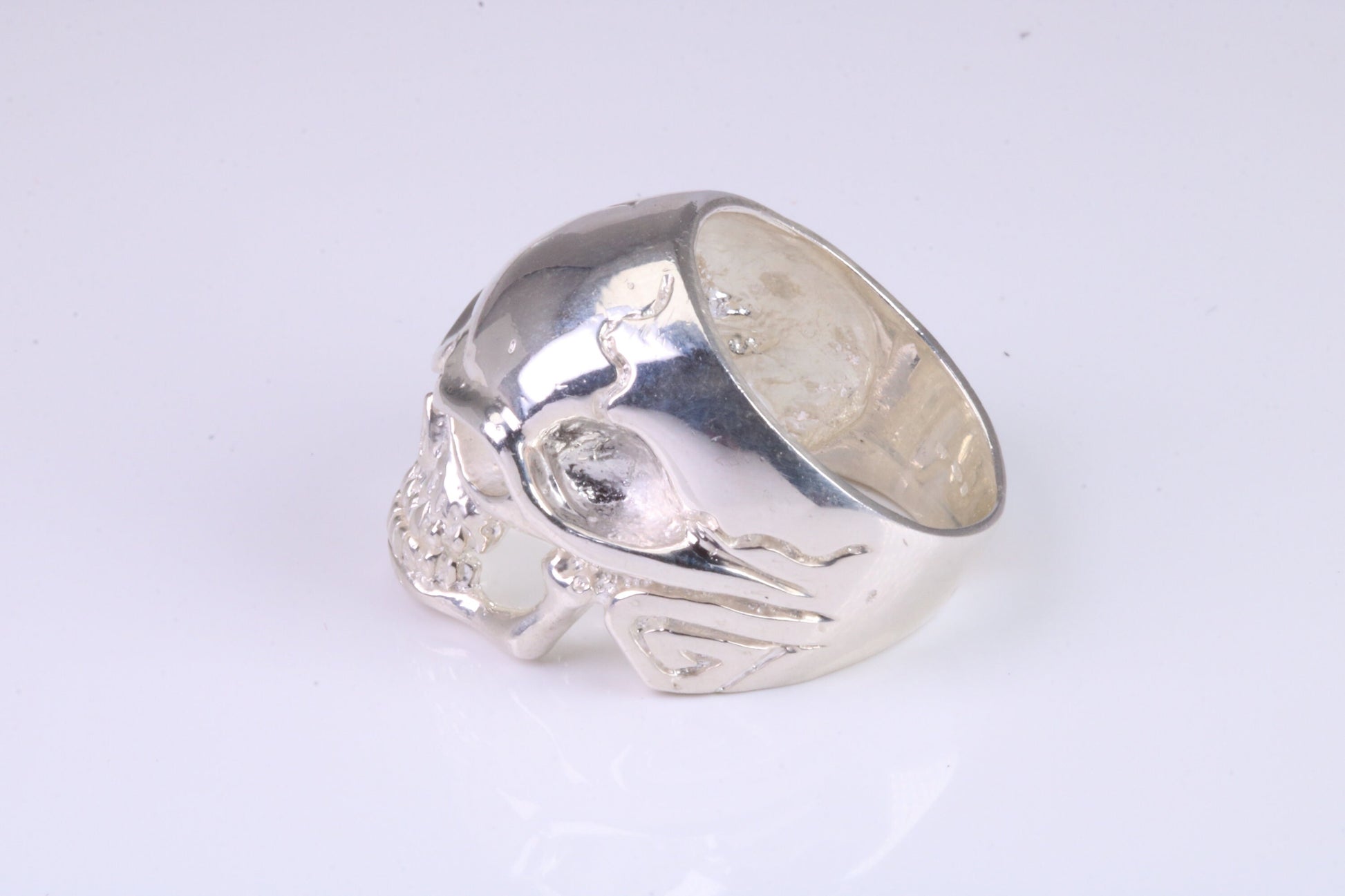 Large and heavy Skull ring, made from solid cast silver, British Hallmarked