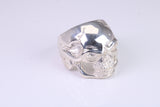Large and heavy Skull ring, made from solid cast silver, British Hallmarked