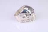 Large and heavy Skull ring, made from solid cast silver, British Hallmarked