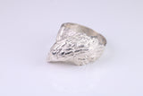 Large and heavy American Eagle Head ring, made from solid cast silver, British Hallmarked