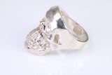Very large and very heavy Skull ring, made from solid cast silver, British Hallmarked