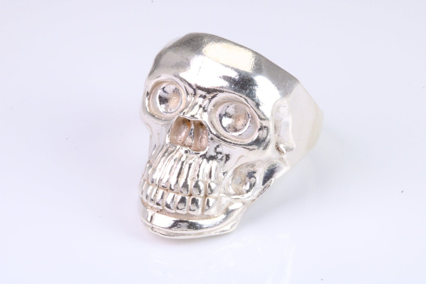 Very large and very heavy Skull ring, made from solid cast silver, British Hallmarked