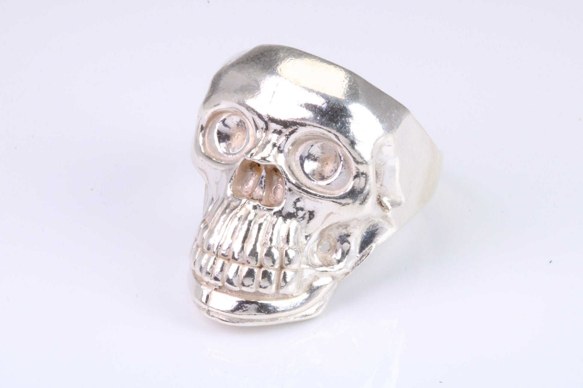 Very large and very heavy Skull ring, made from solid cast silver, British Hallmarked