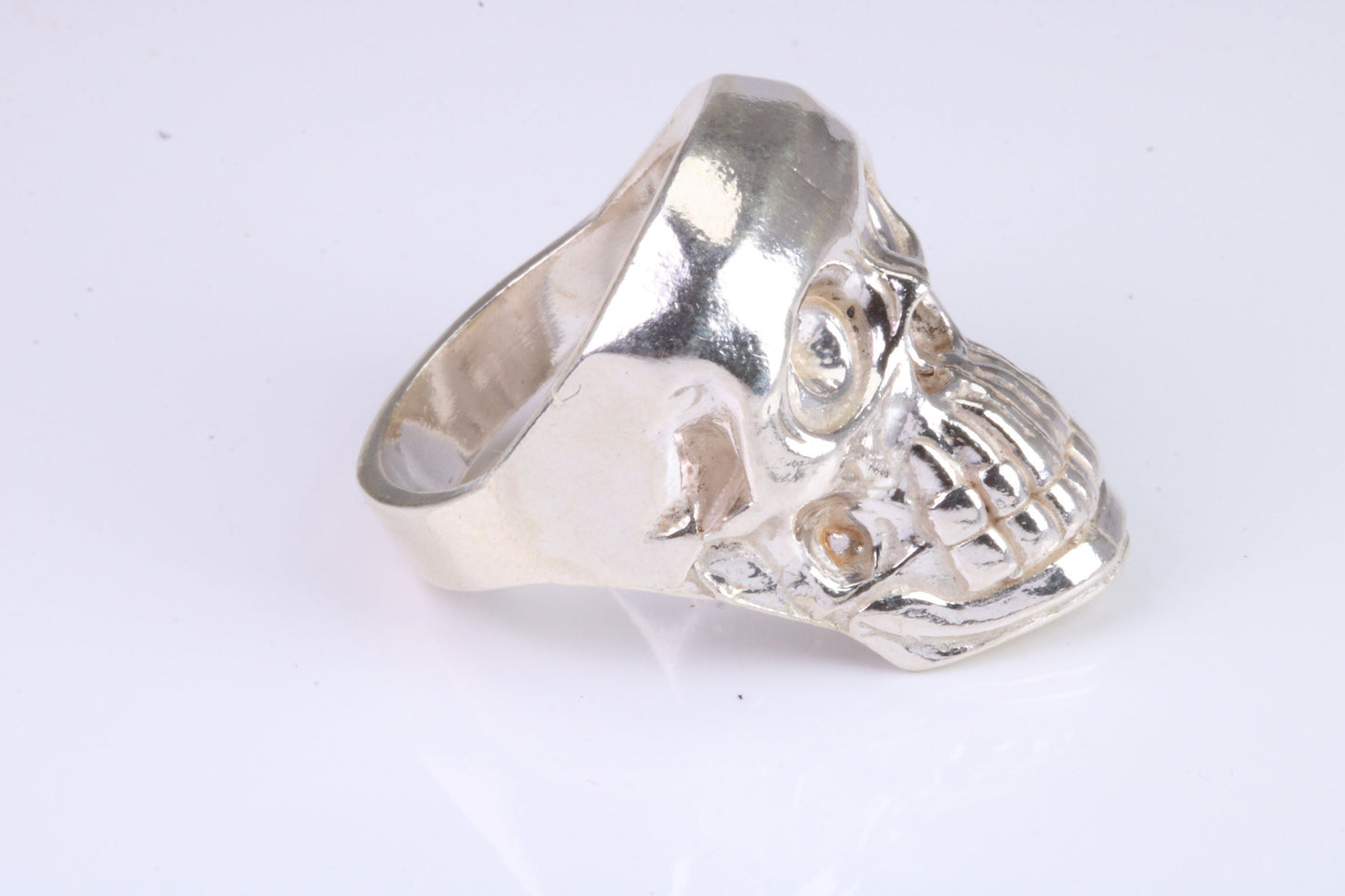 Very large and very heavy Skull ring, made from solid cast silver, British Hallmarked