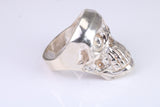 Very large and very heavy Skull ring, made from solid cast silver, British Hallmarked