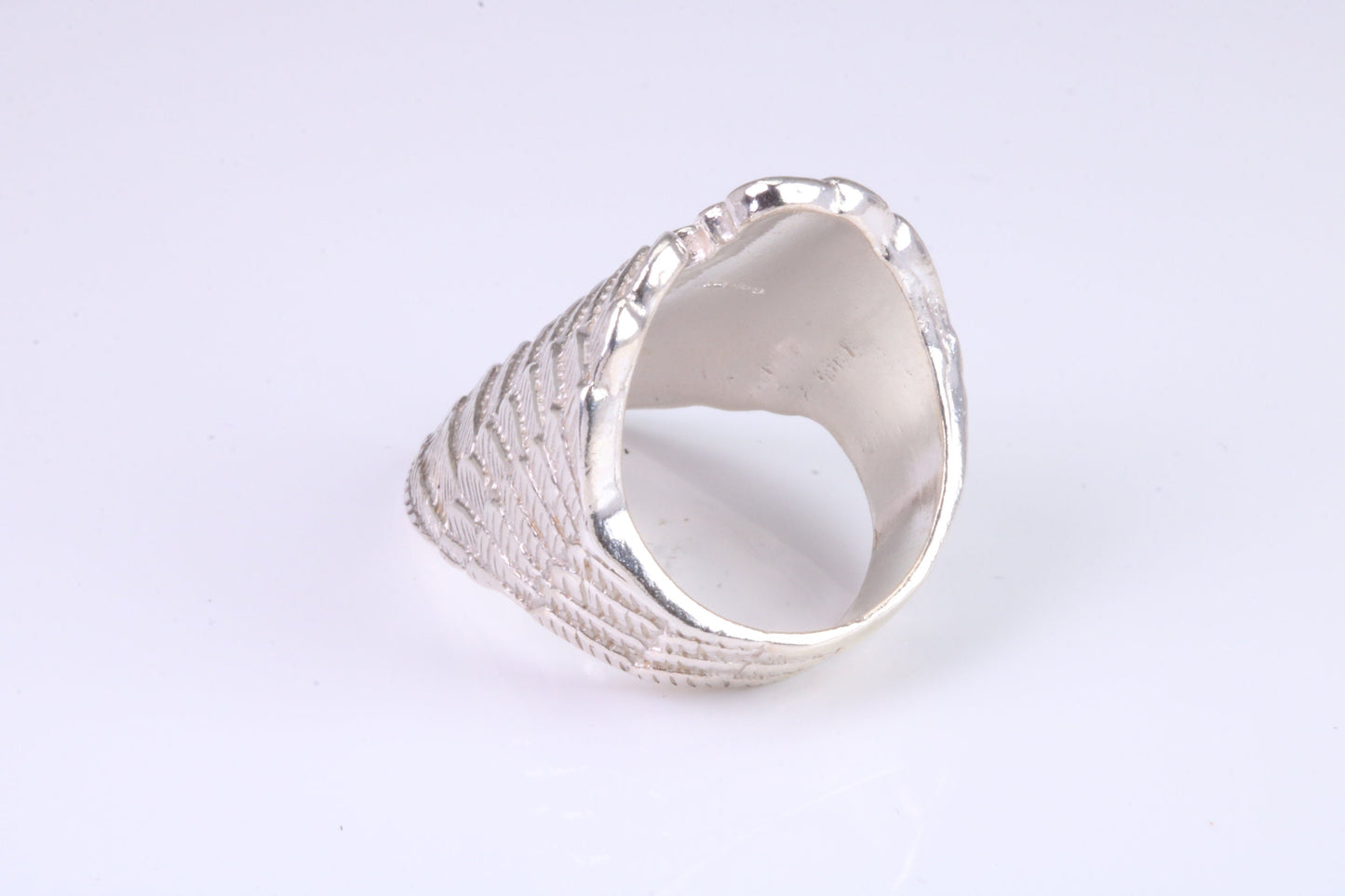 Very very large Angel Wings ring, made from solid cast silver, British Hallmarked
