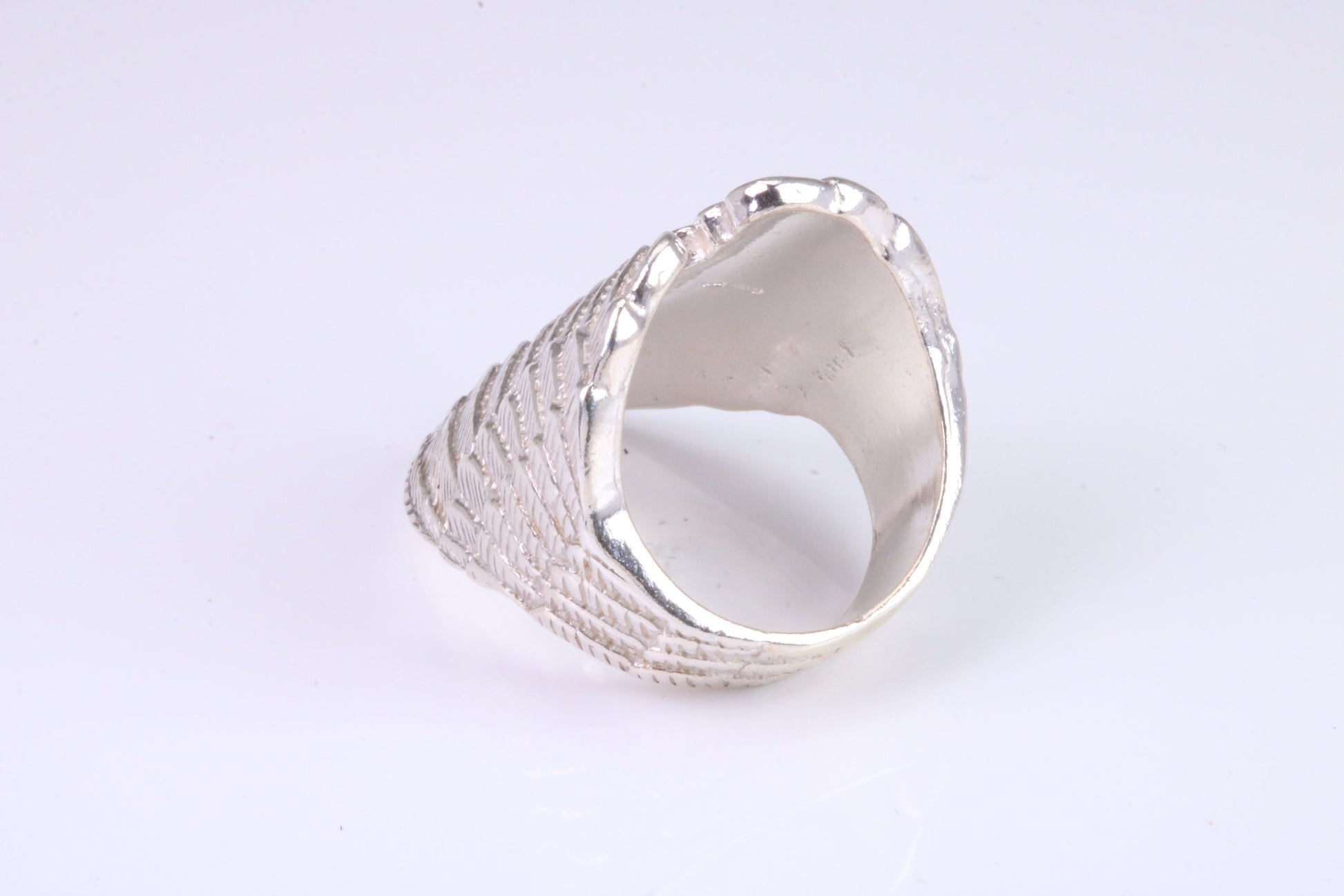 Very very large Angel Wings ring, made from solid cast silver, British Hallmarked