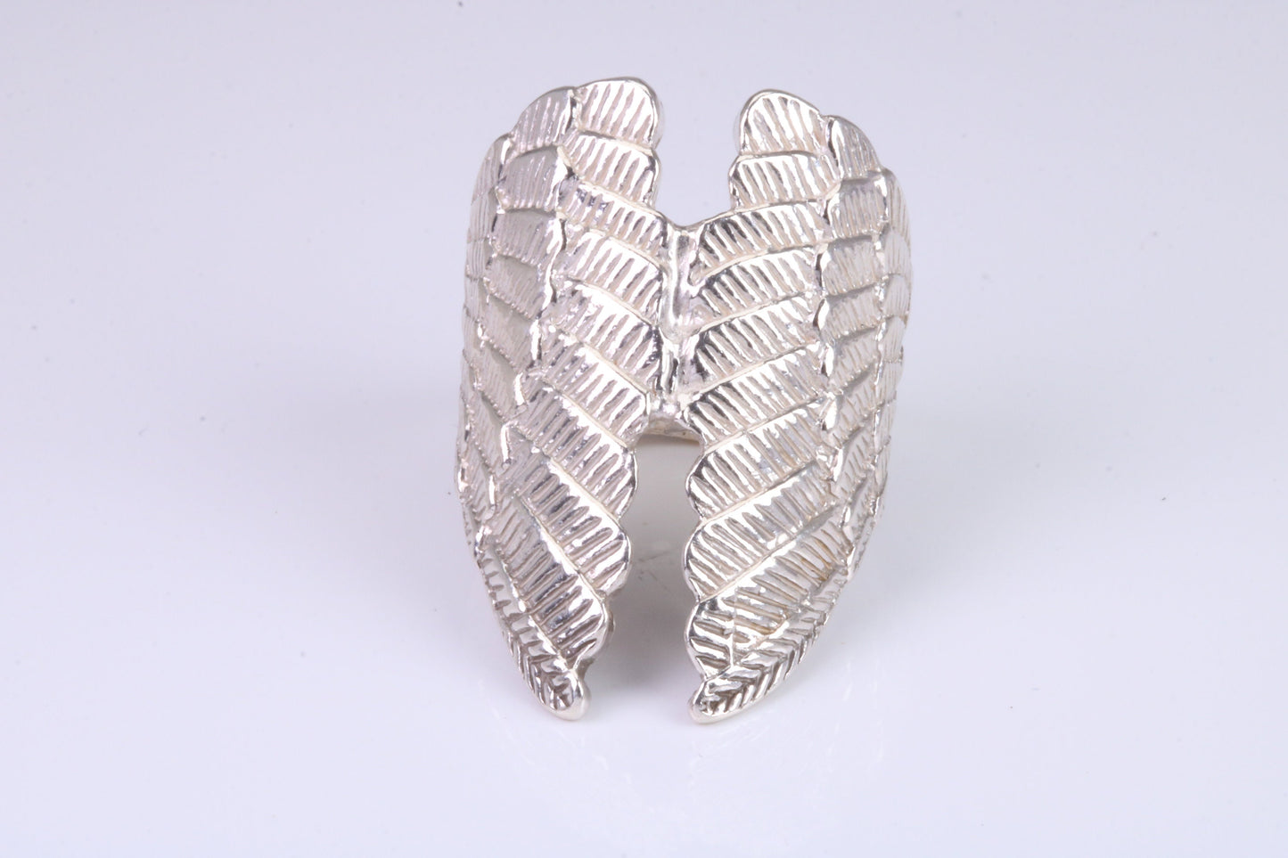 Very very large Angel Wings ring, made from solid cast silver, British Hallmarked