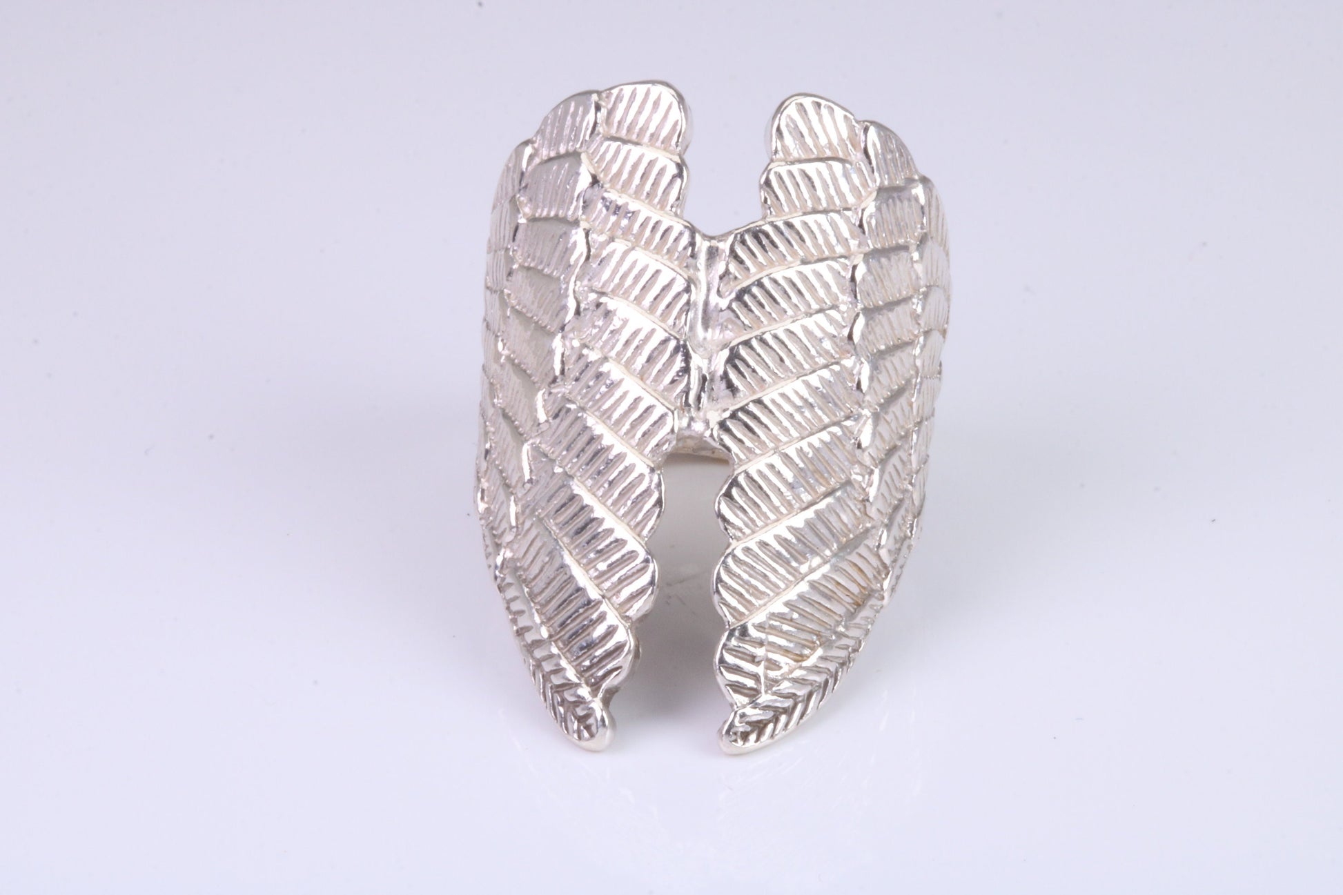 Very very large Angel Wings ring, made from solid cast silver, British Hallmarked
