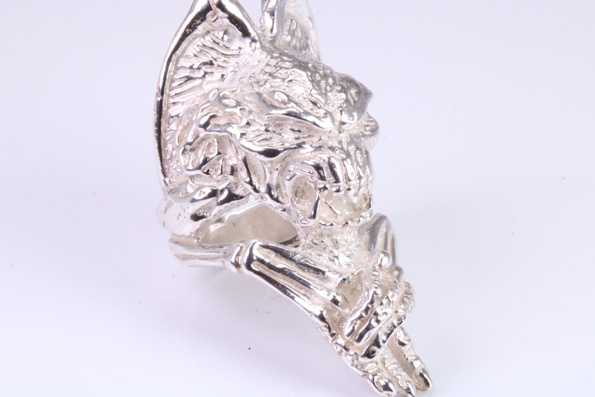 Alien Ring, very large and detailed and life like ring, Movie character ring, made from solid cast silver, British Hallmarked