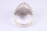 Large and heavy American Indian Head Ring, made from solid cast silver, British Hallmarked