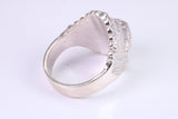 Large and heavy American Indian Head Ring, made from solid cast silver, British Hallmarked
