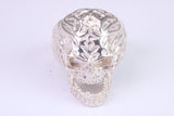 Very large detailed Skull ring, made from solid cast silver, British Hallmarked