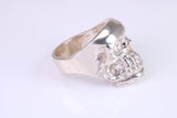 Large and heavy Skull ring, made from solid cast silver, British Hallmarked
