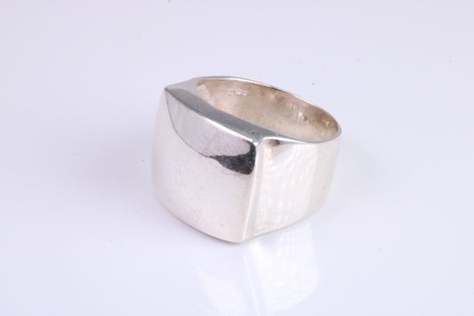 Large Square Face Signet ring, made from solid cast silver, British Hallmarked