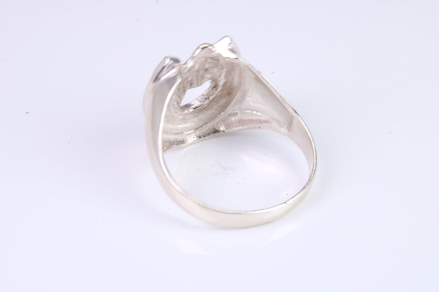 Horse Shoe ring, made from solid cast silver with high polished finish