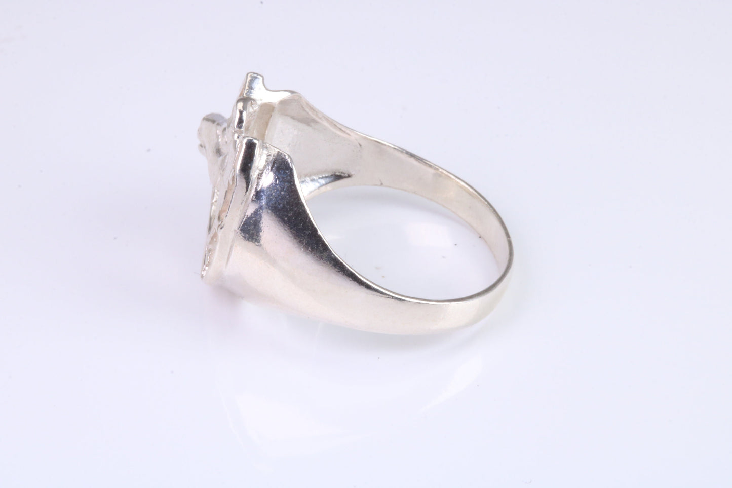Horse Shoe ring, made from solid cast silver with high polished finish