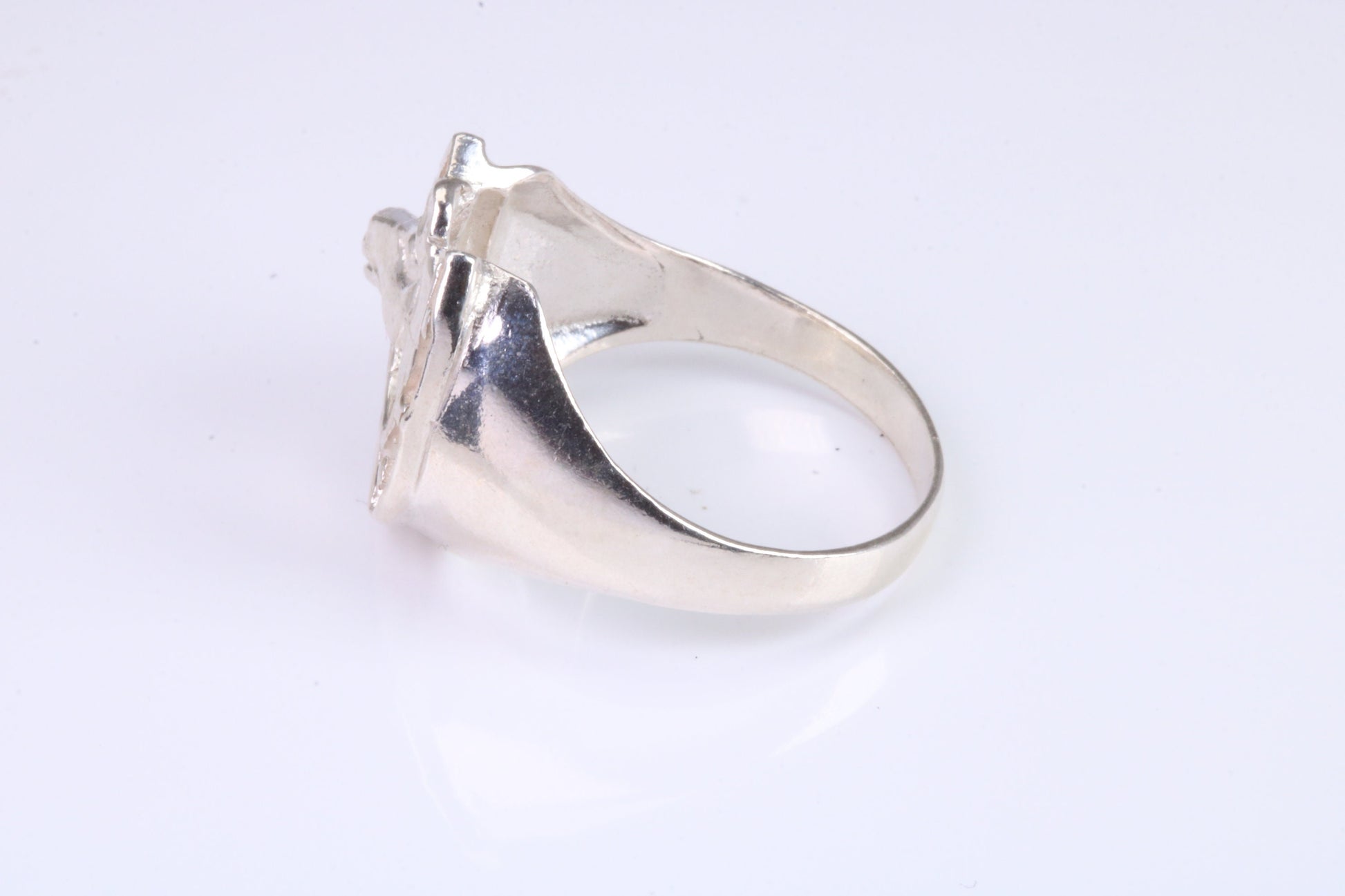 Horse Shoe ring, made from solid cast silver with high polished finish