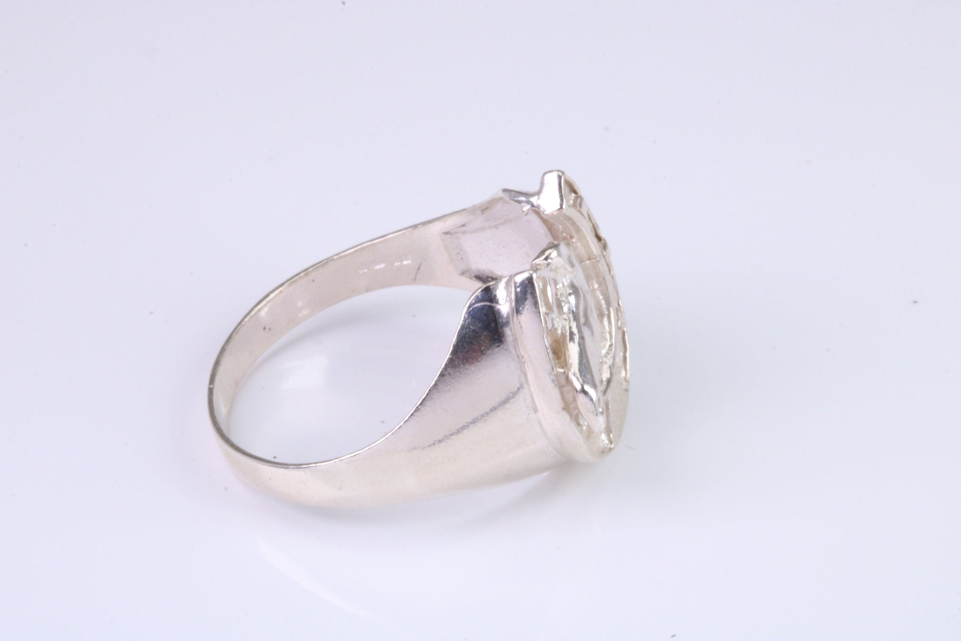 Horse Shoe ring, made from solid cast silver with high polished finish