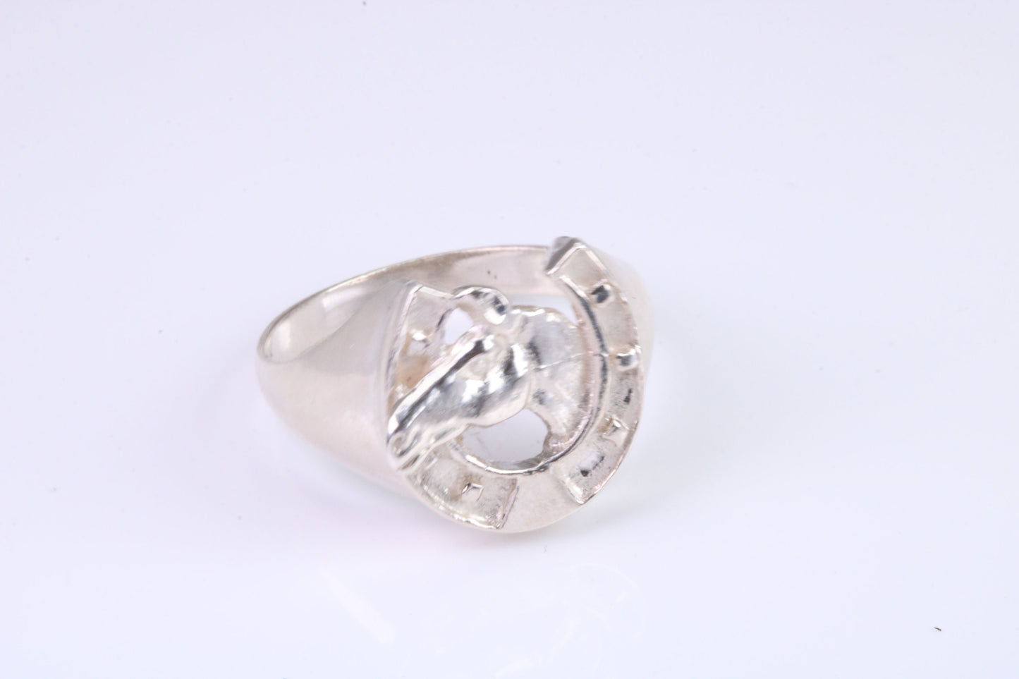 Horse Shoe ring, made from solid cast silver with high polished finish