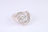Horse Shoe ring, made from solid cast silver with high polished finish