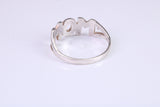 Dainty Mum ring, made from solid cast silver with high polished finish