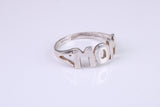 Dainty Mum ring, made from solid cast silver with high polished finish