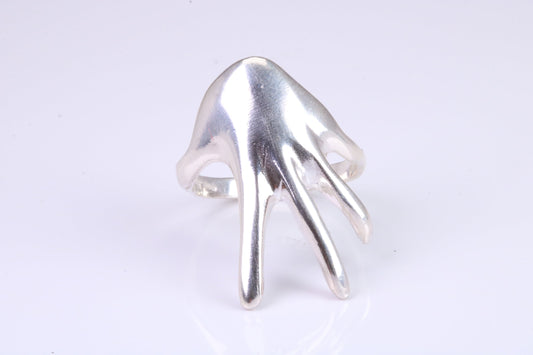 Hand ring, made from solid cast silver