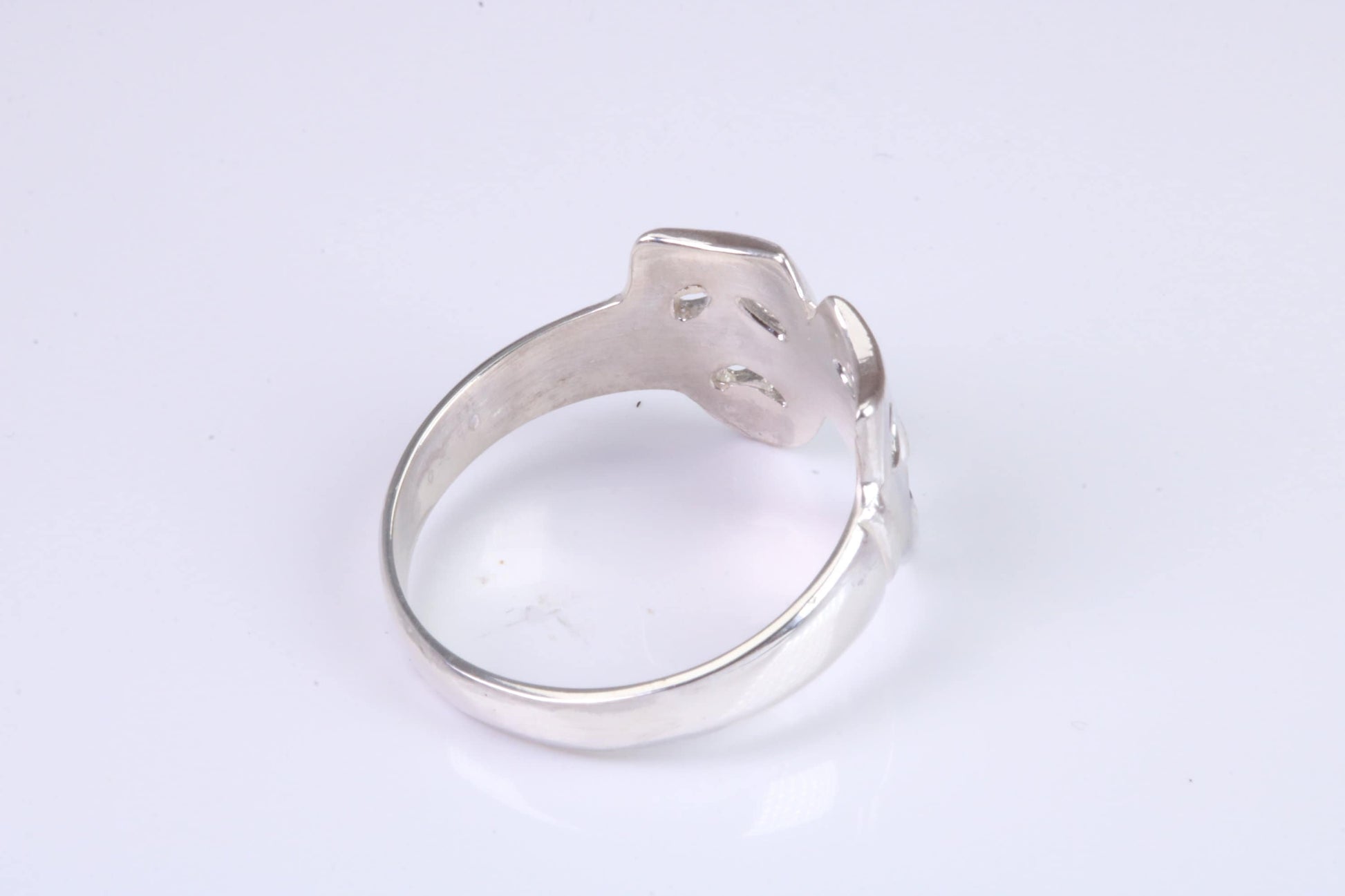 Happy and Sad Mask Ring, made from solid cast silver