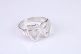 Happy and Sad Mask Ring, made from solid cast silver
